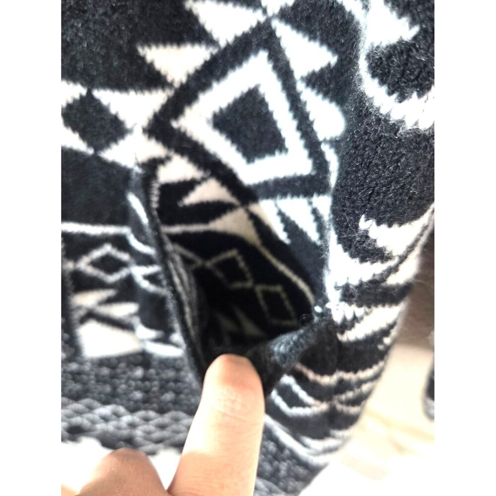 Frye Womens NWT Black White Aztec Cardigan Sweater Open Front Knit Size Large - Picture 10 of 13